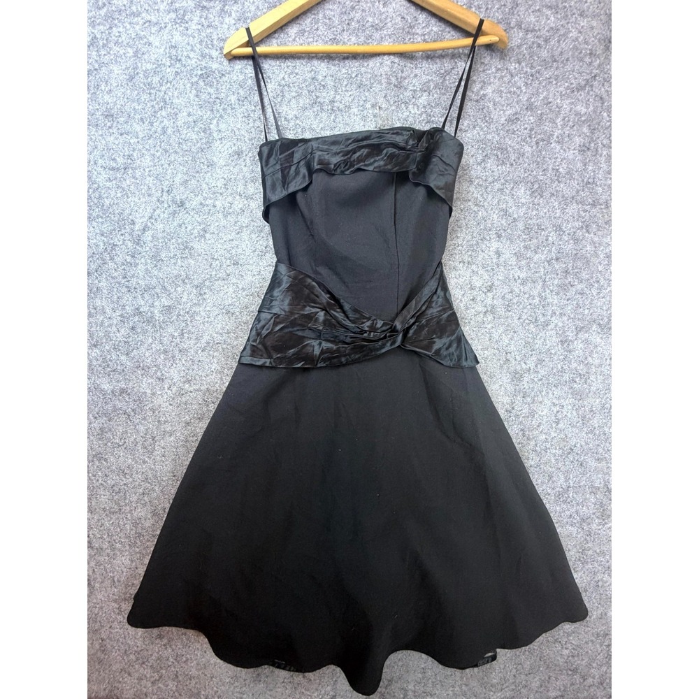 Vintage B Darlin Cocktail Dress Womens 4 Black 90s Noir Goth Glam Eveningwear